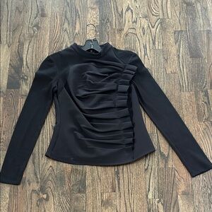 RACHEL Rachel Roy Black Ruched Blouse